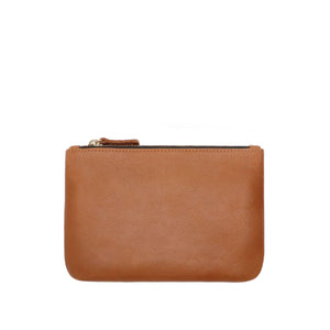 Crissy - Leather zipper pouch in saddle leather.  Made in USA by jana kay 