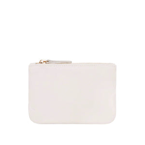 Crissy - Leather zipper pouch in Cream leather. Made in USA by jana kay