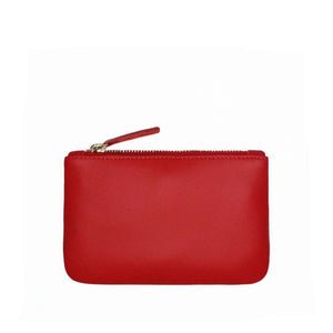 Crissy - Leather zipper pouch in Red leather. Made in USA by jana kay