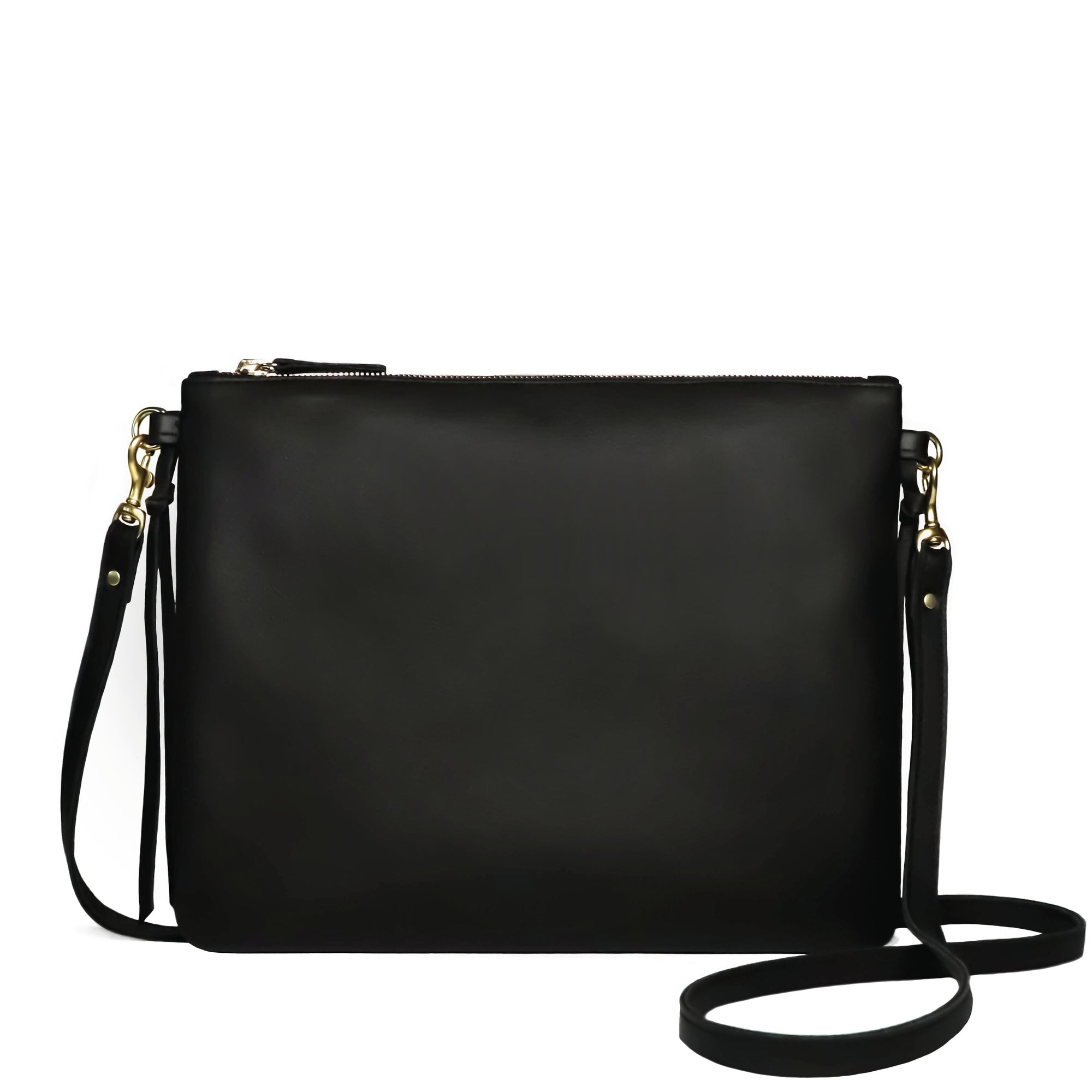 North Beach Crossbody - Women's leather cross body style purse in black leather.  Made in U.S.A. by Jana Kay.