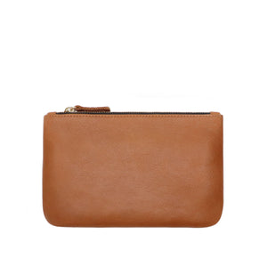 Sonoma  - Leather zipper clutch in saddle leather.  Made in USA by jana kay 