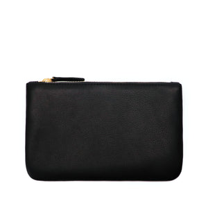 jana kay | Carmel black leather zipper clutch 