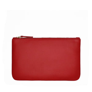 jana kay | Carmel leather zipper clutch in Red.