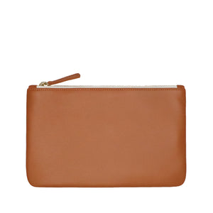 jana kay | Carmel leather zipper clutch in Acorn