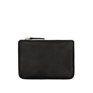 Crissy - Leather zipper pouch in Black leather.  Made in USA by jana kay 