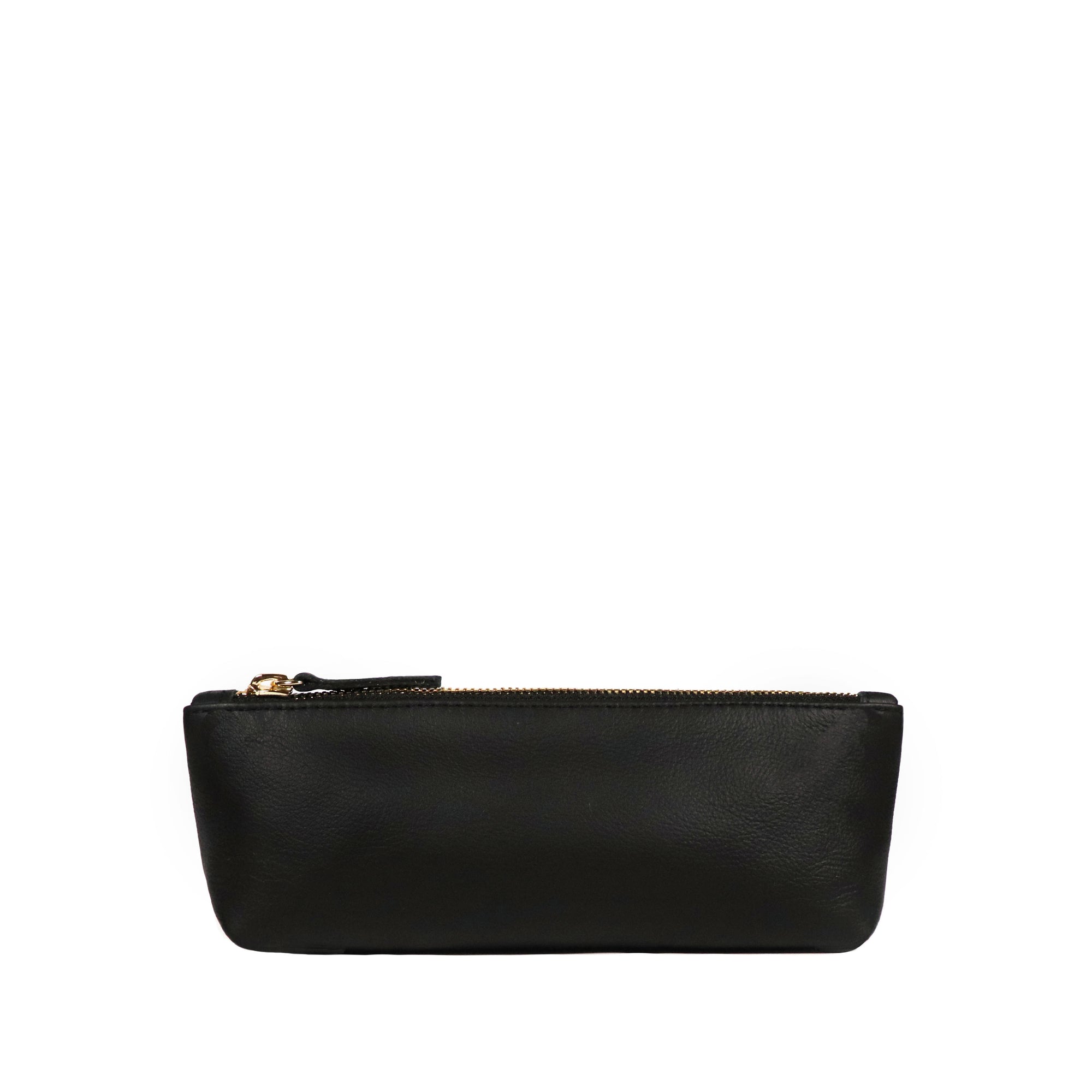 Pismo Pouch - leather zipper pouch in black leather.  Made in U.S.A. by Jana Kay. 