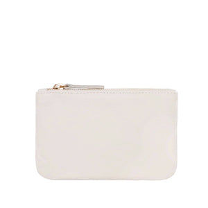 Sonoma - Leather zipper clutch in Cream leather. Made in USA by jana kay